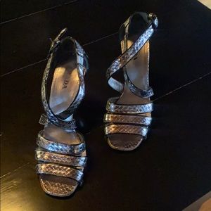 Prada silver heels